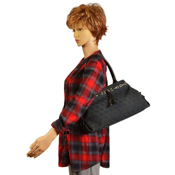 Dooney & Bourke Large Classic Signature Canvas Shoulder Bag - Picture 12 of 12